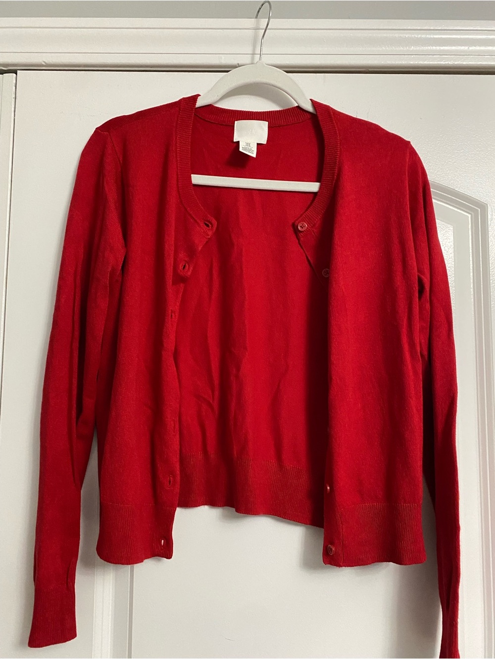 H&M Button Down Sweater Red
